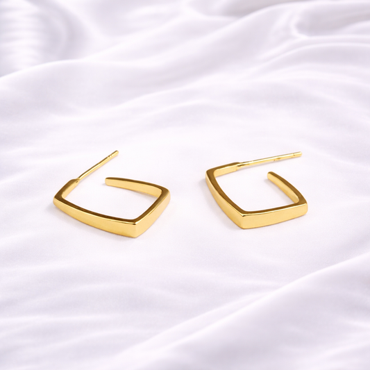 MINIMAL SQUARE HOOP EARRINGS