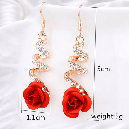 ROSE DROP SPIRAL EARRING