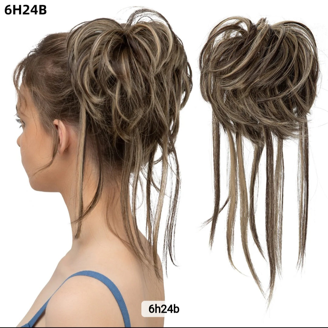 SYNTHETIC CURLY MESSY BUN SCRUNCHY