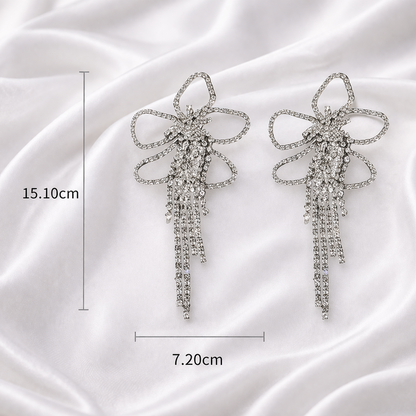 HOLLOW FLOWER TASSEL EARRINGS