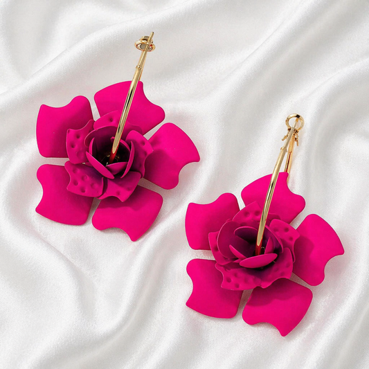FLOWER HOOP EARRINGS
