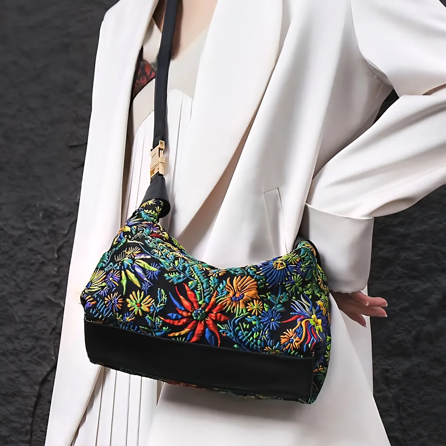 PEACOCK EMBROIDED BAG