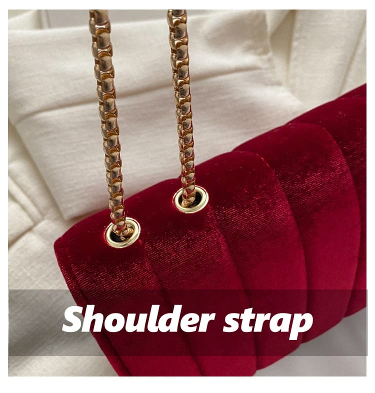 RED VELVET SHOULDER BAG