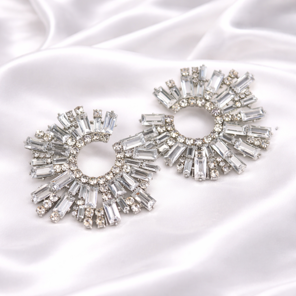 CRYSTAL MOON EARRINGS