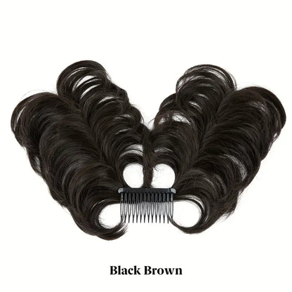 CURLY WAVY CLIP IN HAIR BUN