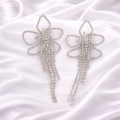 HOLLOW FLOWER TASSEL EARRINGS