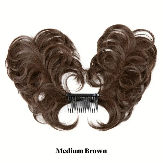 CURLY WAVY CLIP IN HAIR BUN
