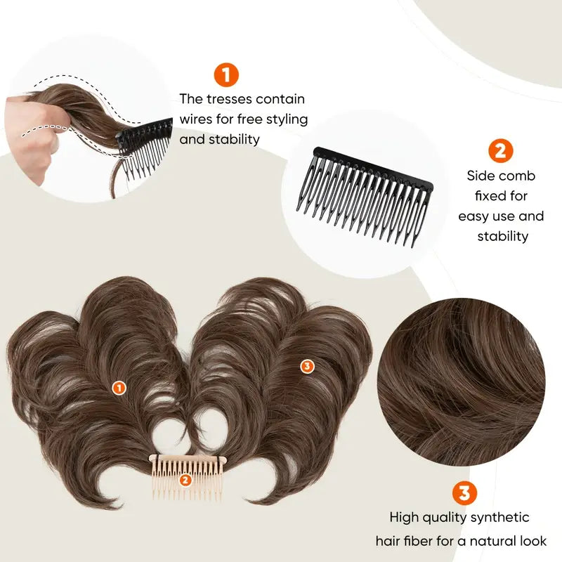 CURLY WAVY CLIP IN HAIR BUN