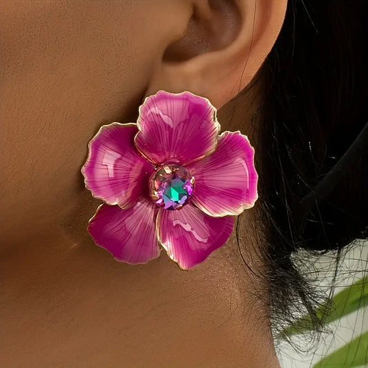 PINK ENAMEL EARRINGS