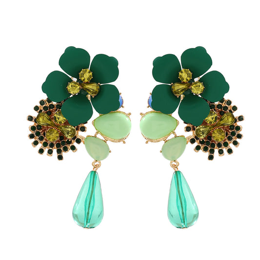FLORAL WATER DROP EARRINGS