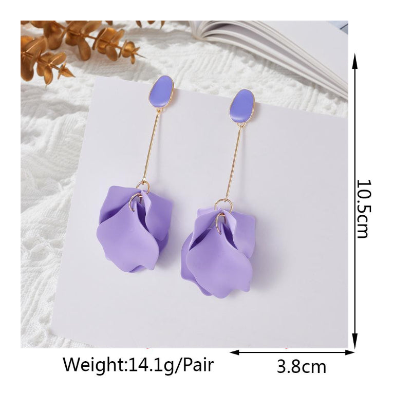 ACRYLIC PURPLE PETAL EARRINGS