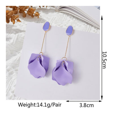 ACRYLIC PURPLE PETAL EARRINGS