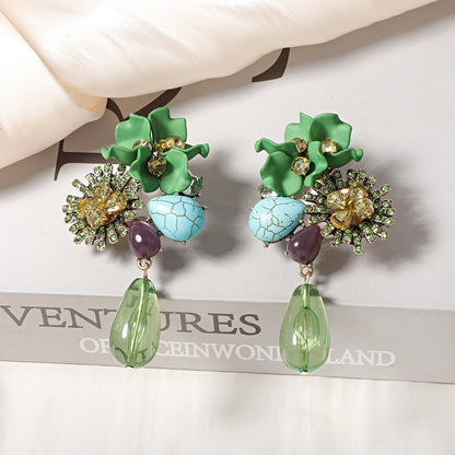 FLORAL WATER DROP EARRINGS