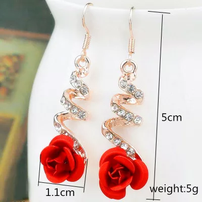 ROSE DROP SPIRAL EARRING