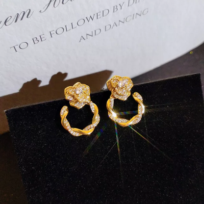 ROSY GOLD ZIRCON EARRINGS