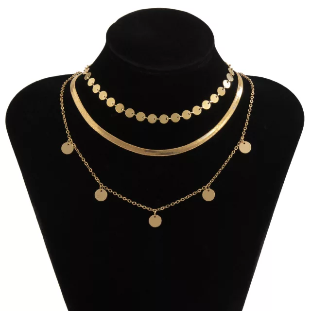 18K COIN MULTI LAYER CHAIN