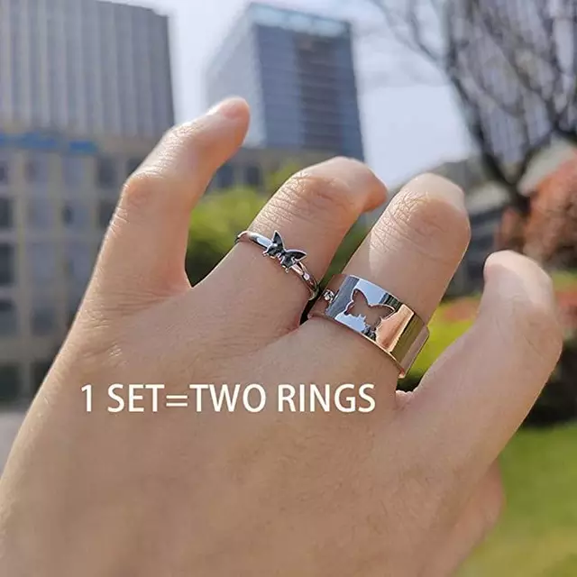 Matching couple rings butterfly deals