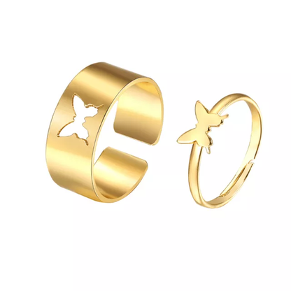 HOLLOW BUTTERFLY COUPLE RING