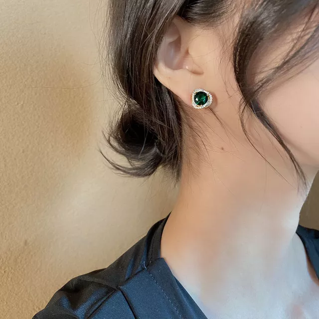 CRYSTAL EMERALD EARRINGS