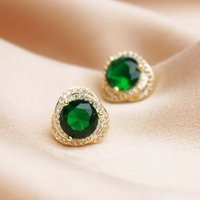 CRYSTAL EMERALD EARRINGS