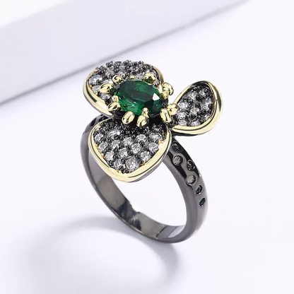 EXQUISITE EMERALD FLOWER SET