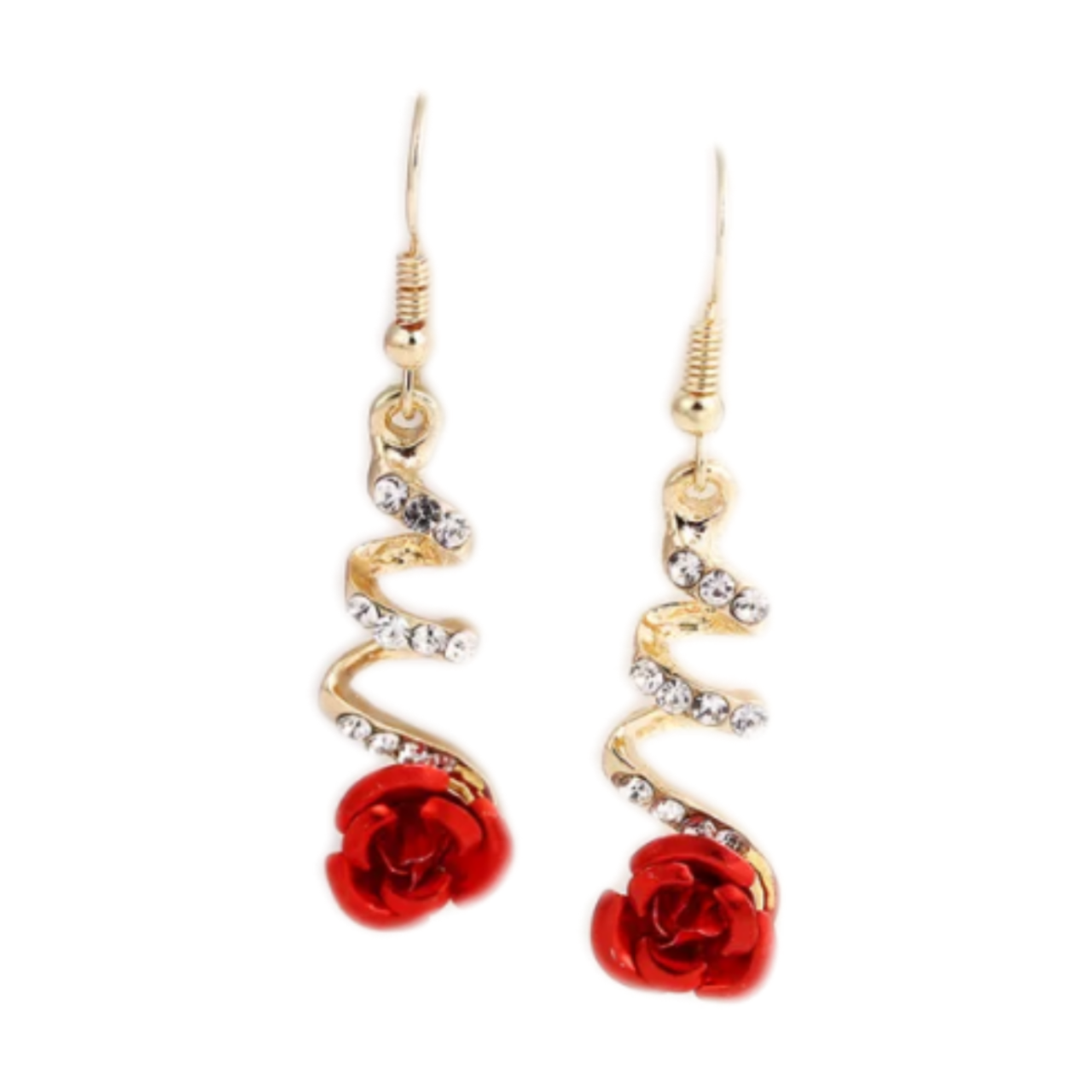 ROSE DROP SPIRAL EARRING