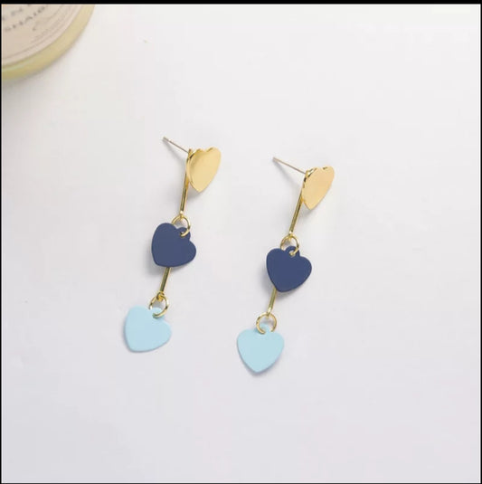 AQUAMARINE HEARTY EARRINGS