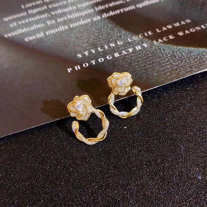 ROSY GOLD ZIRCON EARRINGS