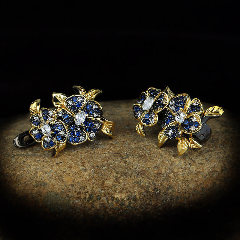 BLUE HUE ZIRCON FLOWER SET