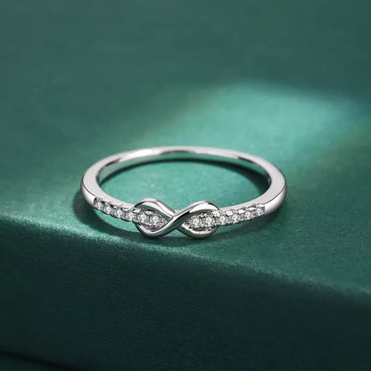 925 STERLING SILVER INFINITY LOVE ZIRCON RING