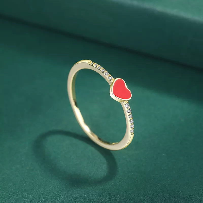 925 STERLING SILVER RED HEART RING