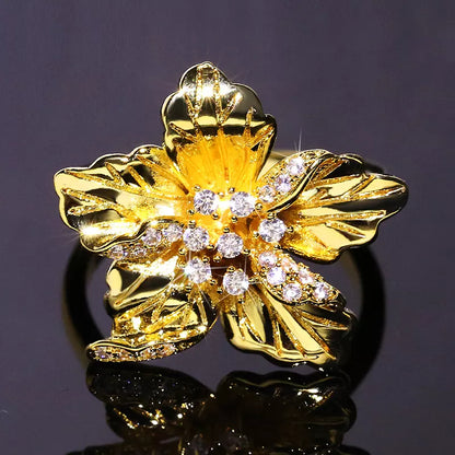 GOLD ROSE RING