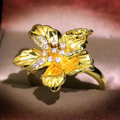 GOLD ROSE RING