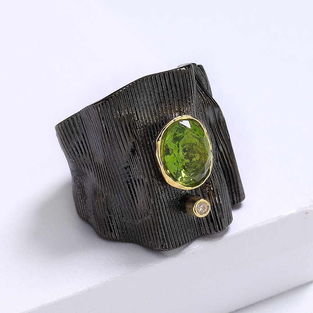 LATITUDINAL GREEN ZIRCON RING